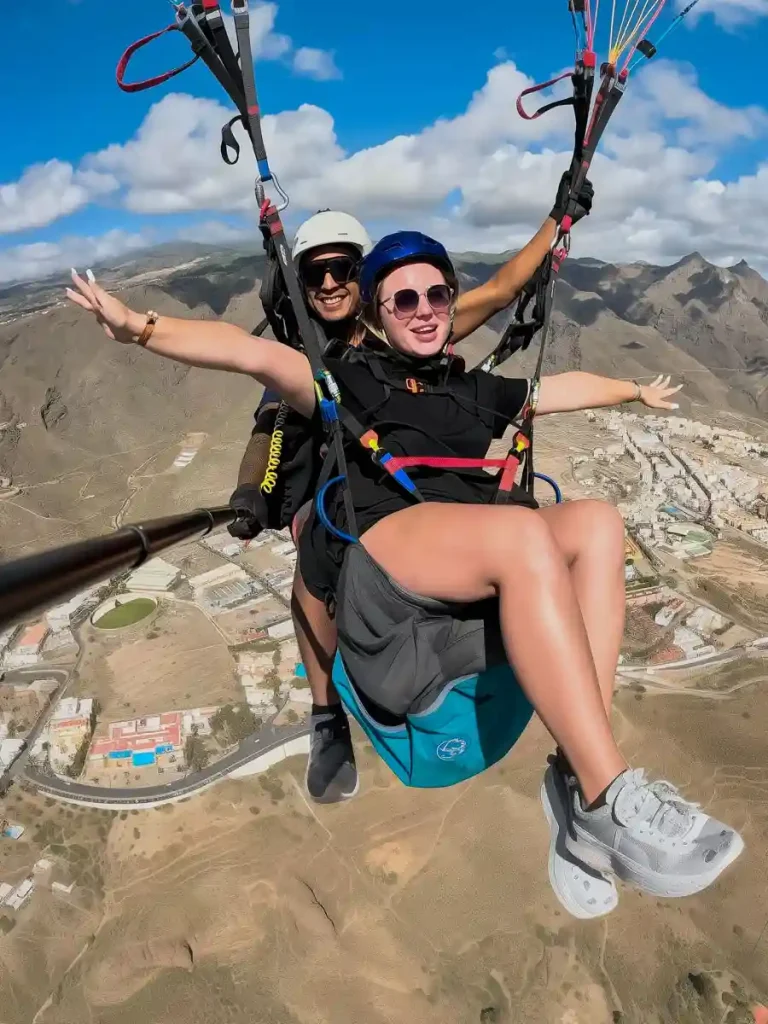 Costa Adeje performance paragliding flight Tenerife